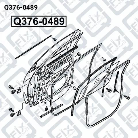 Молдинг опускного скла нижній, двері передньої, лівої Q3760489 Q-fix