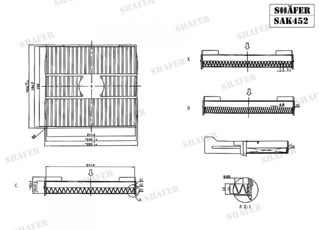 Фільтр повітряний обігрівача Shafer SAK452 ціна, від 5.41 USD