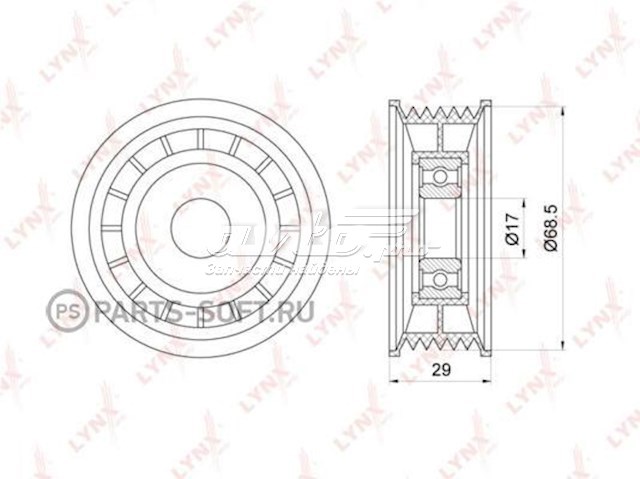 Ролик натягувача приводного ременя PB5227 Lynxauto