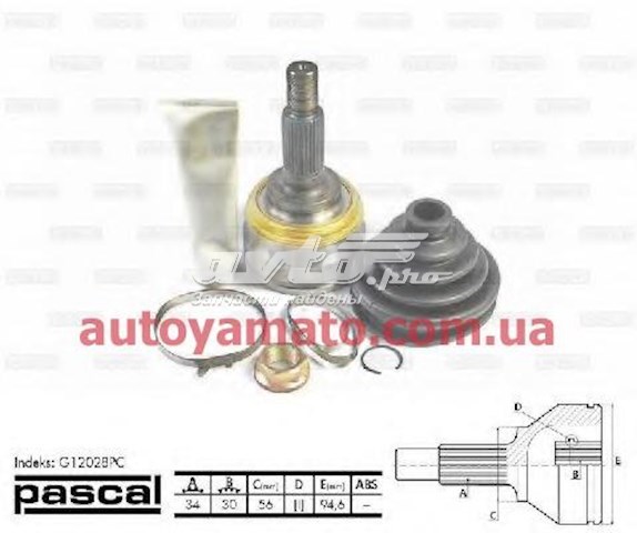 Купити G12028 Pascal Шарнір приводу зовнішній
