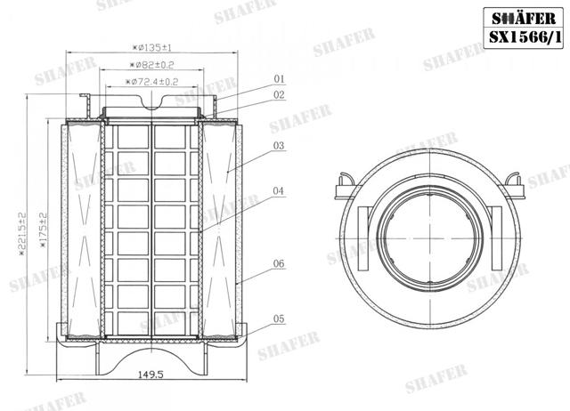 Повітряний фільтр SX15661 Shafer