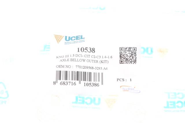10538 Uc-el Пильник ШРУСа зовнішній, передній піввісі