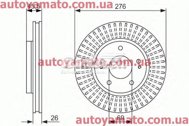 Диск переднього гальма Bosch 986479604 ціна, від 37.13 USD