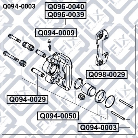 Купити Q0940003 Q-fix Супорт гальмівного, заднього