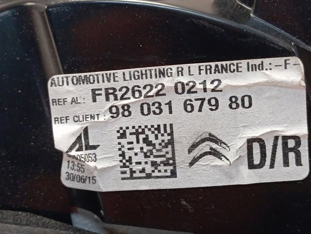 9803167980 Peugeot/Citroen Ліхтар задній правий, внутрішній