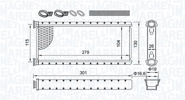 BR514 Magneti Marelli Радіатор опалювача салону