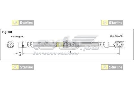 Шланг гальмівний передній Starline HACC1282 ціна, від 10.63 USD