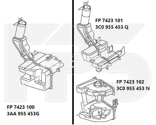 Бачок омивача фар FPS FP7423102 ціна, від 25.34 USD