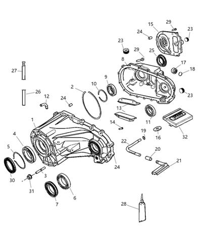 Сальник роздавальної коробки, передній вихідний 5143715AA Chrysler