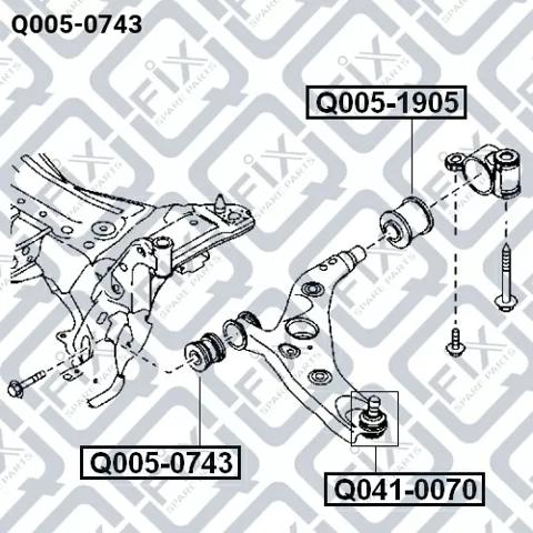 Q0050743 Q-fix Сайлентблок переднього нижнього важеля