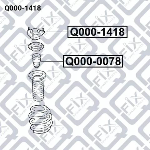 Опора стійки амортизатора переднього Q-fix Q0001418 ціна, від 17.74 USD