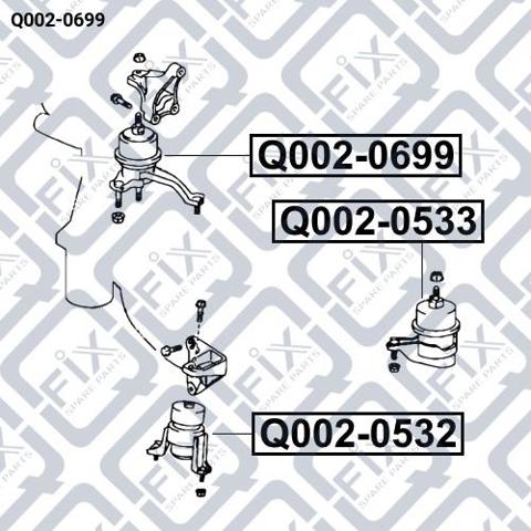Купити Q0020699 Q-fix Подушка (опора) двигуна, права