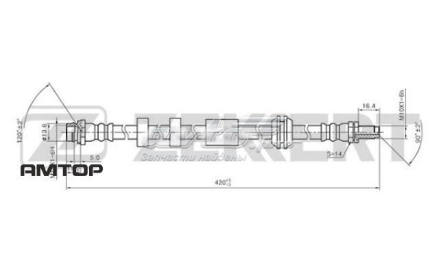 Шланг гальмівний передній 6G912078BB Ford