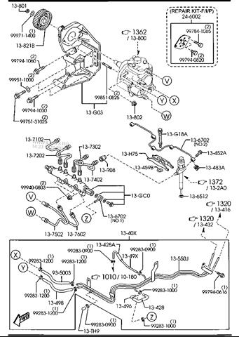 Тримач форсунки дизельної RF7J13H75A Mazda