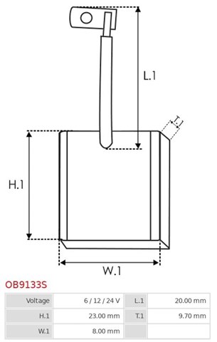 OB9133S AS/Auto Storm Щітка генератора
