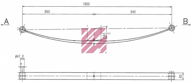 Передня ресора F020T707ZA75 Weweler