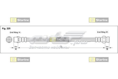 Шланг гальмівний передній Starline HAEE1251