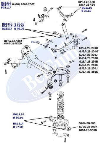 Купити BG1155 Belgum Сайлентблок заднього поздовжнього важеля, передній