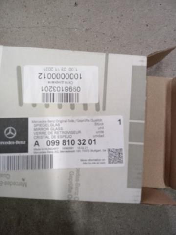 Дзеркальний елемент правого дзеркала заднього виду Mercedes A0998103201 ціна, від 62.46 USD