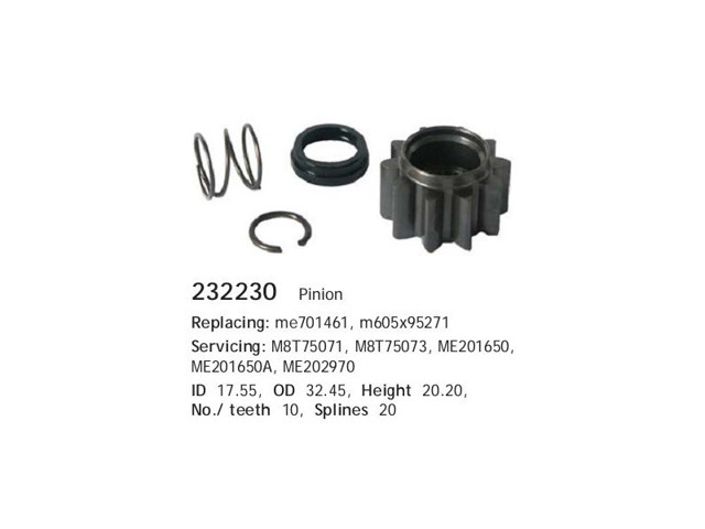 Бендикс стартера 232230 Cargo