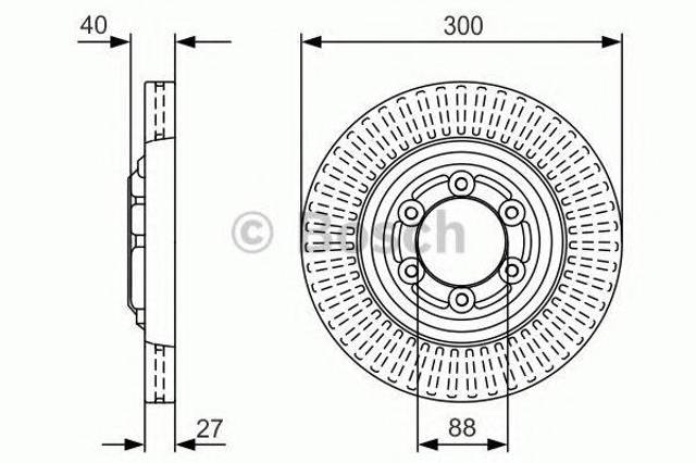 Диск гальмівний передній 0986479V29 Bosch