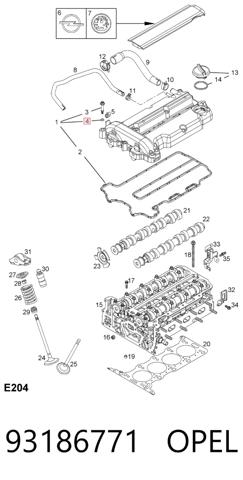 Прокладка клапанної кришки двигуна, комплект General Motors 93186771 ціна, від 0.18 USD