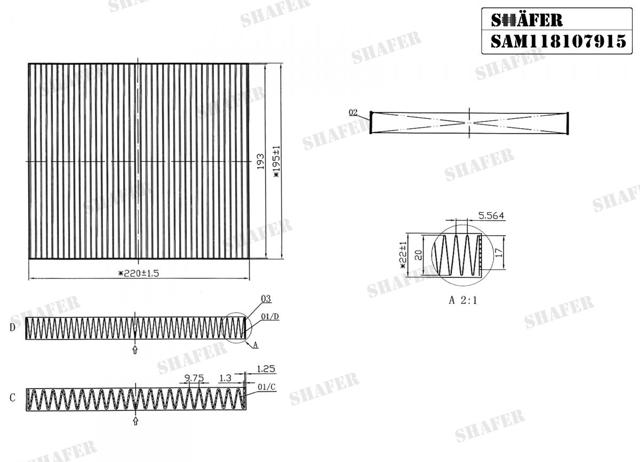 Фільтр салону SAM118107915 Shafer