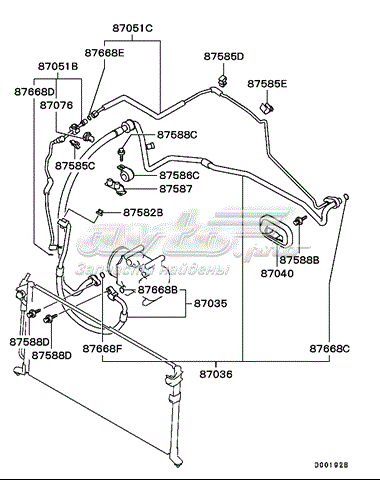 Шланг кондиціонера, від компресора до радіатора Mitsubishi Lancer 9 (CSW) (Міцубісі Лансер)