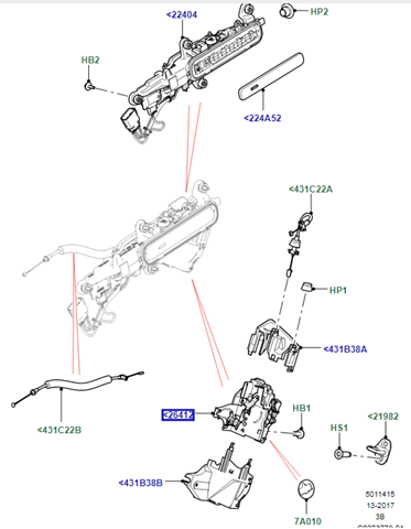 Замок задньої двері, лівої Land Rover LR070433 ціна, від 75.99 USD