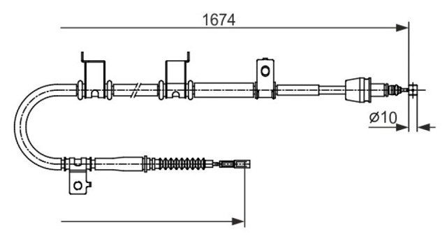 Купити 1987482714 Bosch Трос ручного гальма задній, правий