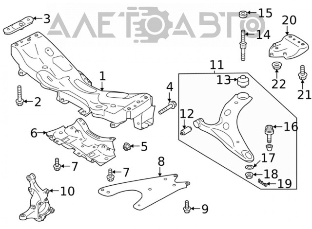 28313AN02A Subaru Цапфа поворотного кулака