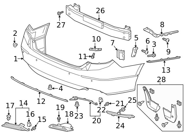 Направляюча заднього бампера, ліва Honda 71598TVAA01 ціна, від 7.50 USD