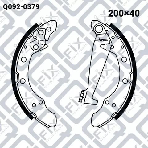 Купити Q0920379 Q-fix Колодки гальмові задні, барабанні
