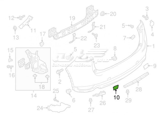 Купити KB8A50EL1BB Mazda Заглушка бампера буксирувального гака, задня
