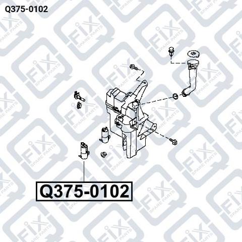 Q3750102 Q-fix Насос-двигун омивача фар