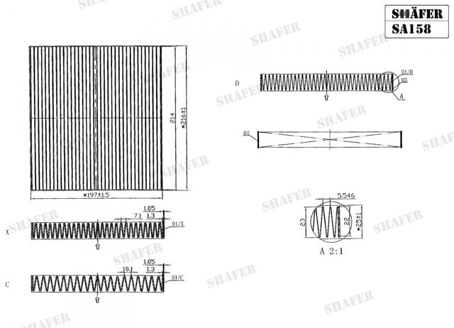 Фільтр салону SA158 Shafer