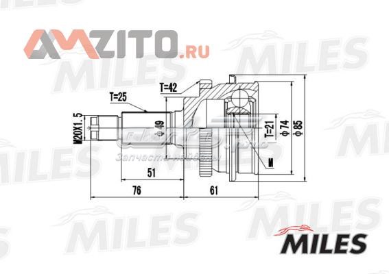 ШРУС зовнішній передній GA20429 Miles