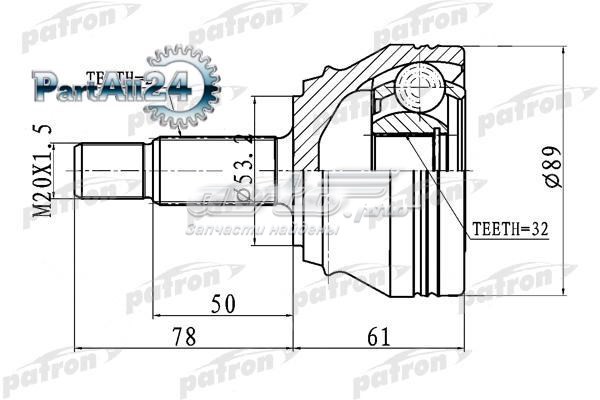 ШРУС наружный PATRON PCV1716 ШРУС наружный PATRON PCV1716