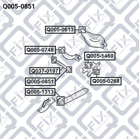 Сайлентблок заднього поперечного важеля, зовнішній Q-fix Q0050851
