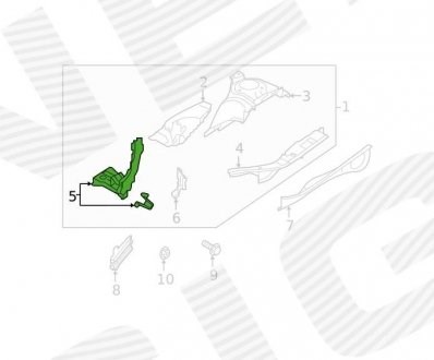 Кронштейн арки колеса (лонжерона) лівий Signeda PSB12301AL ціна, від 69.70 USD