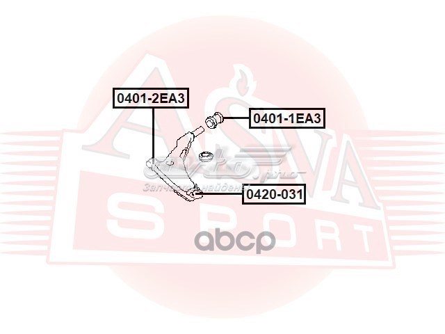 Сайлентблок нижнего переднего рычага  ASVA 04012EA3