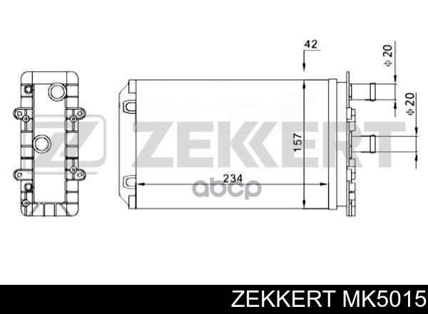 Радіатор пічки (обігрівача), задній MK5015 ZEKKERT