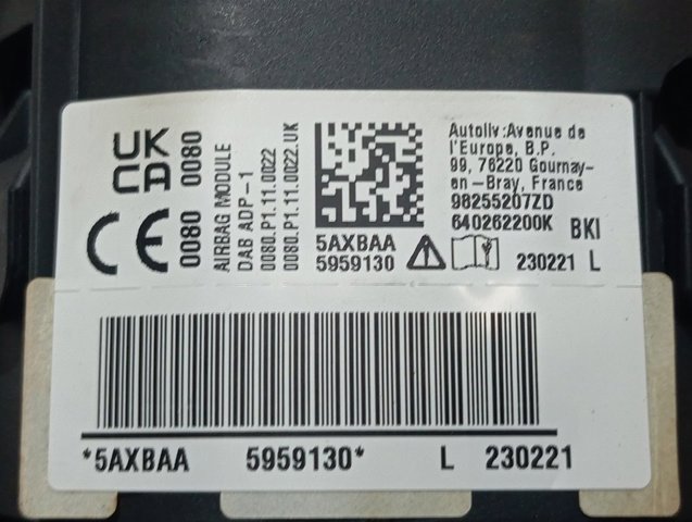 98255207ZD Peugeot/Citroen Подушка AIRBAG передня ліва