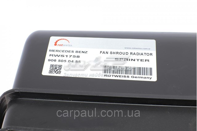 Дифузор (кожух) радіатора охолодження Rotweiss 9065050455 ціна, від 31.55 USD