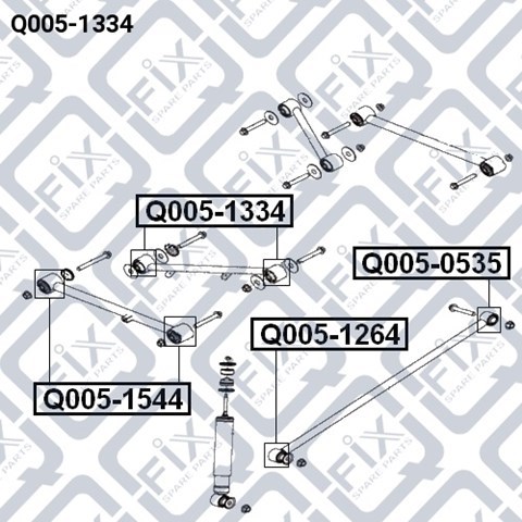 Сайлентблок заднього поздовжнього верхнього важеля Q-fix Q0051334 ціна, від 6.07 USD