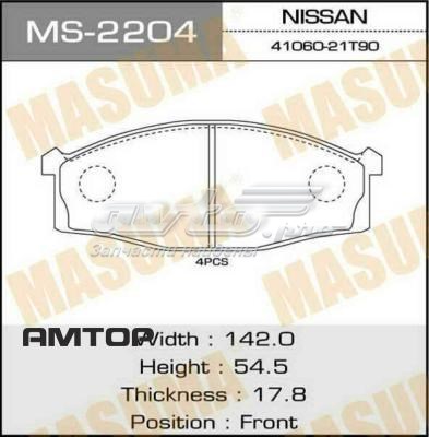 Колодки гальмівні передні, дискові MS2204 Masuma