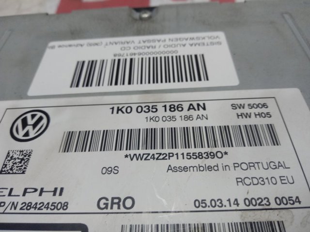 Магнітола (радіо AM/FM) Volkswagen Passat B7 універсал (365) (2010 - 2015) ціна, від 22.65 USD