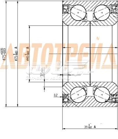 Купити DAC4075W2CS73 Koyo Підшипник ступиці передньої