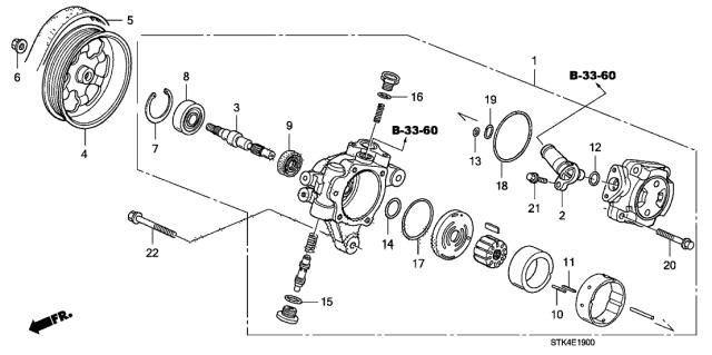 Сальник насосу г/п керма (ГПК) 91346PLA003 Honda