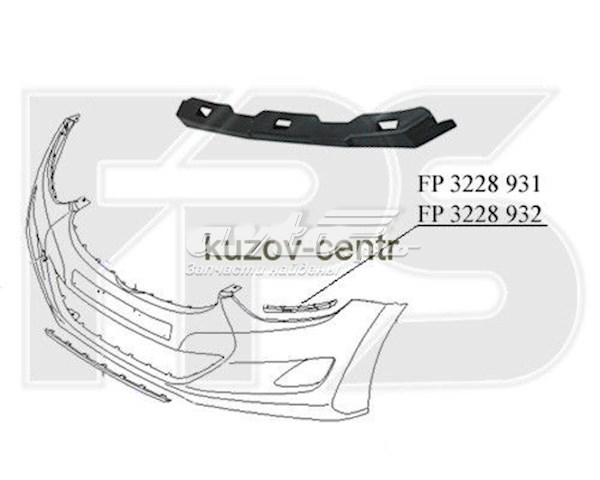 Праве кріплення переднього бампера FPS FP3228932 ціна, від 2.59 USD